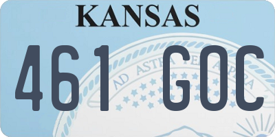 KS license plate 461GOC