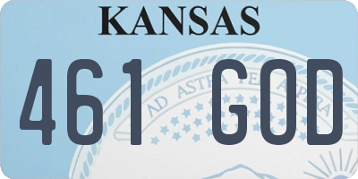 KS license plate 461GOD