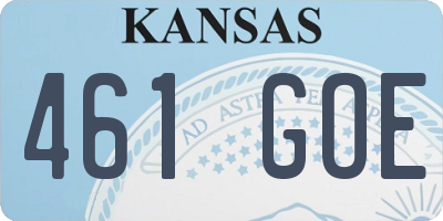 KS license plate 461GOE