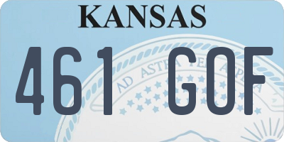 KS license plate 461GOF