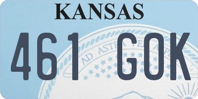 KS license plate 461GOK