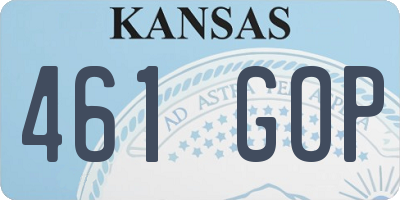 KS license plate 461GOP