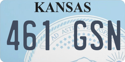 KS license plate 461GSN