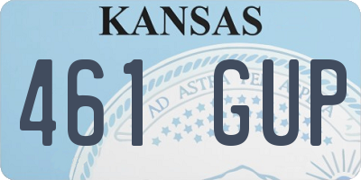KS license plate 461GUP