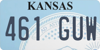 KS license plate 461GUW