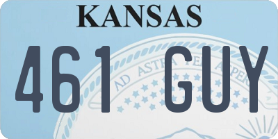KS license plate 461GUY