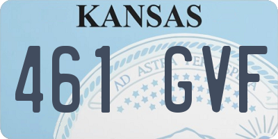 KS license plate 461GVF