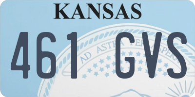 KS license plate 461GVS