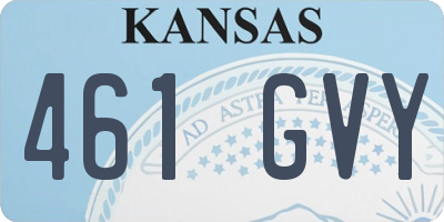 KS license plate 461GVY
