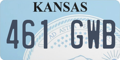 KS license plate 461GWB