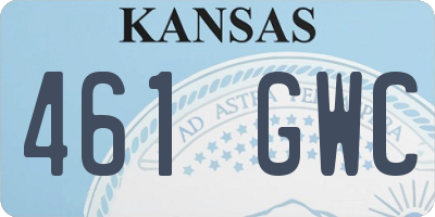 KS license plate 461GWC