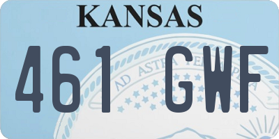 KS license plate 461GWF