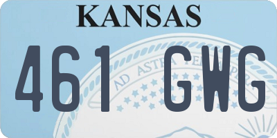 KS license plate 461GWG