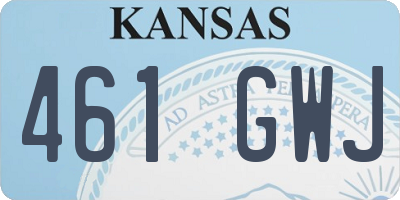 KS license plate 461GWJ