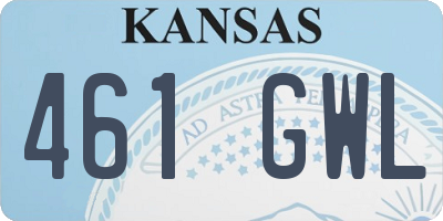 KS license plate 461GWL