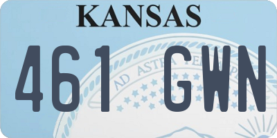 KS license plate 461GWN