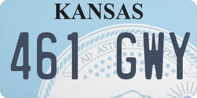 KS license plate 461GWY