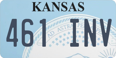 KS license plate 461INV
