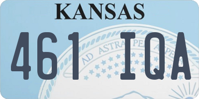 KS license plate 461IQA