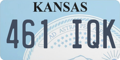 KS license plate 461IQK