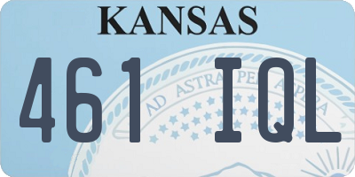 KS license plate 461IQL