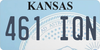 KS license plate 461IQN