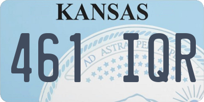 KS license plate 461IQR