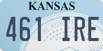 KS license plate 461IRE