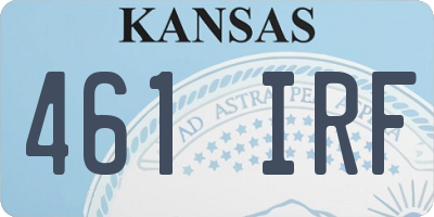 KS license plate 461IRF