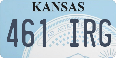KS license plate 461IRG