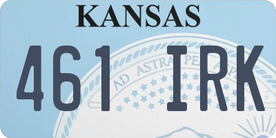 KS license plate 461IRK