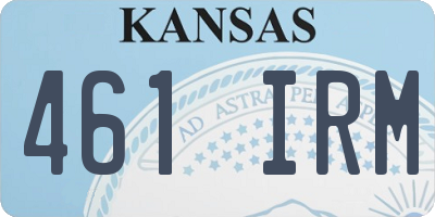 KS license plate 461IRM