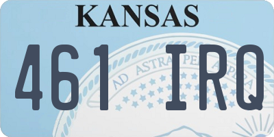 KS license plate 461IRQ