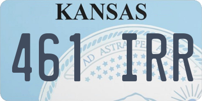 KS license plate 461IRR