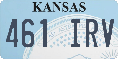 KS license plate 461IRV