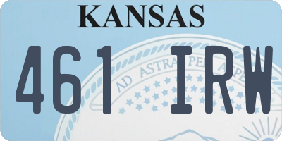 KS license plate 461IRW