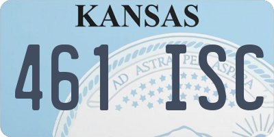 KS license plate 461ISC