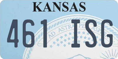 KS license plate 461ISG