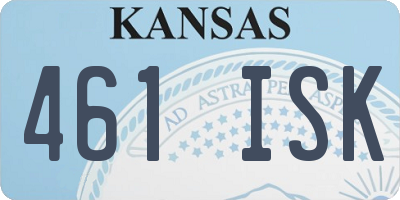 KS license plate 461ISK
