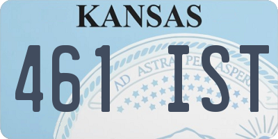 KS license plate 461IST