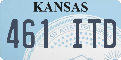 KS license plate 461ITD