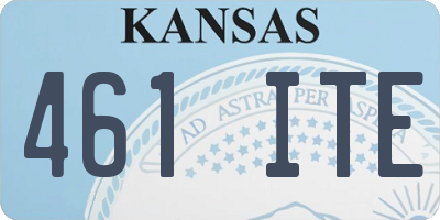 KS license plate 461ITE