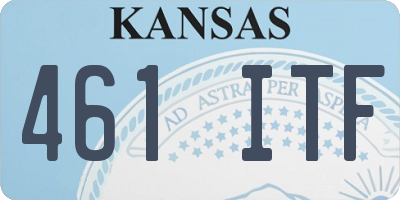 KS license plate 461ITF