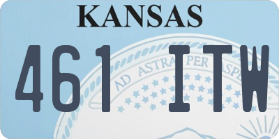 KS license plate 461ITW