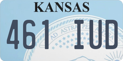 KS license plate 461IUD