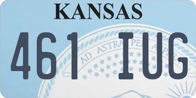 KS license plate 461IUG
