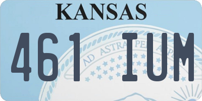 KS license plate 461IUM
