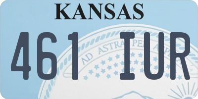 KS license plate 461IUR