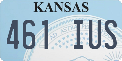 KS license plate 461IUS