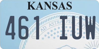 KS license plate 461IUW